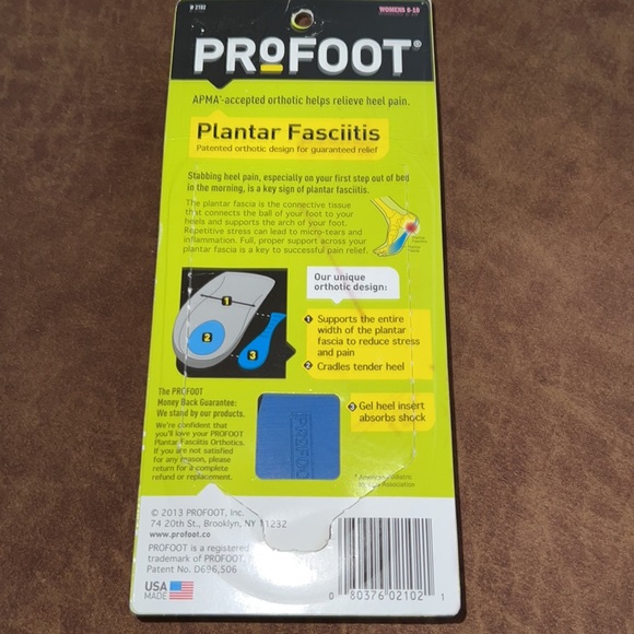 Profoot Plantar Fasciitis Orthotic Heel Insert - Picture 2 of 2